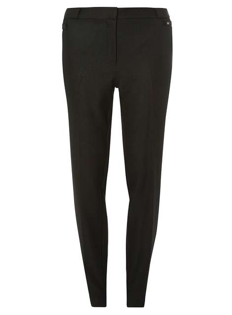 **Tall Black Stud Pique Trousers